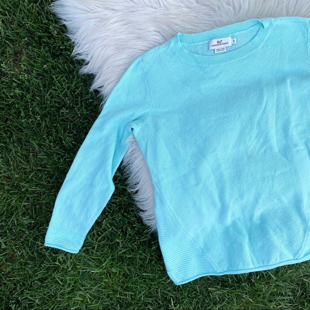 Vineyard Vines teal crewneck cotton sweater small